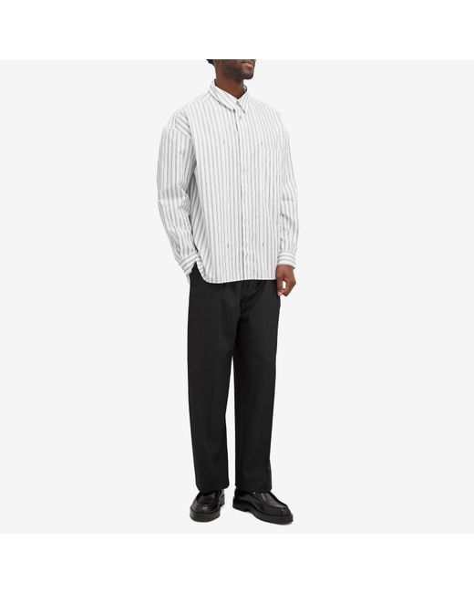 Jacquemus White Logo Stripe Shirt for men