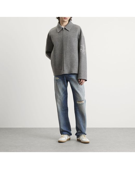 Jil Sander Gray Double Face Wool Zip Through Jacket for men