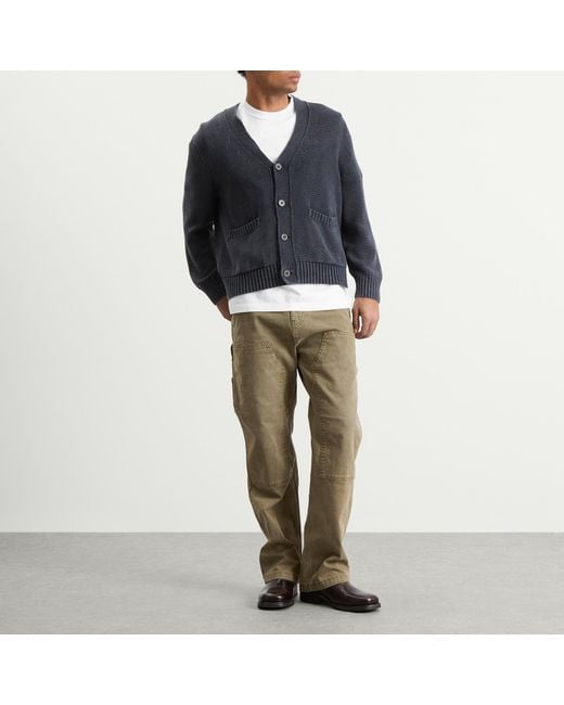 Corridor NYC Blue Acid Wash Cardigan for men