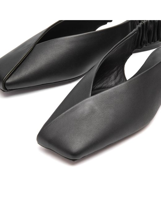St. Agni Black Envelope Sling Back Flats