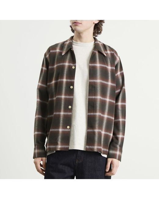 Second/Layer Multicolor Second Layer Logan Ombre Long Sleeve Check Shirt for men