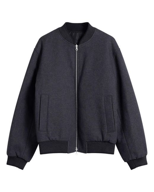 Dries Van Noten Blue Brushed Cotton Twill Bomber Jacket for men