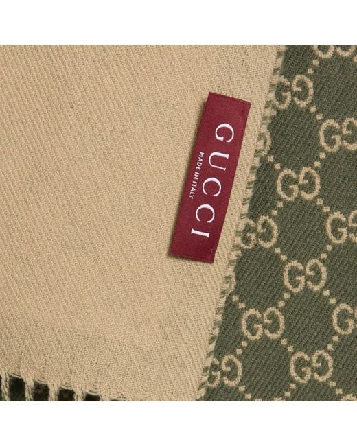 Gucci Green Allover Gg Scarf for men