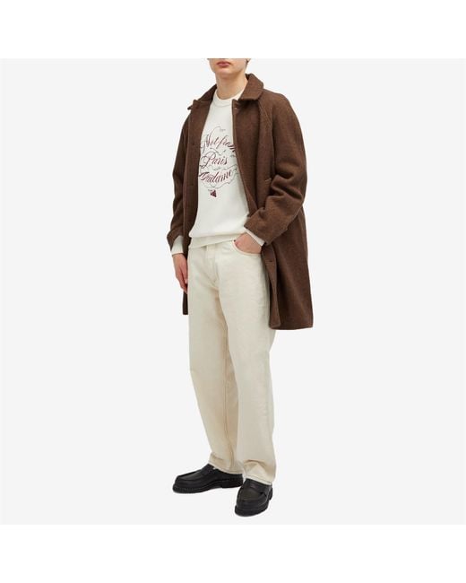 Drole de Monsieur White Not From Paris Madame Caligraphy Crew Knit for men
