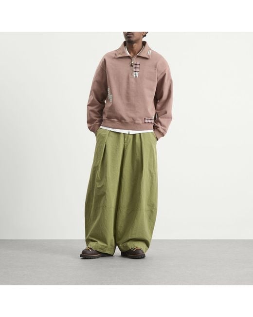 STORY mfg. Pink Story Mfg Geo Patchwork Pullover for men