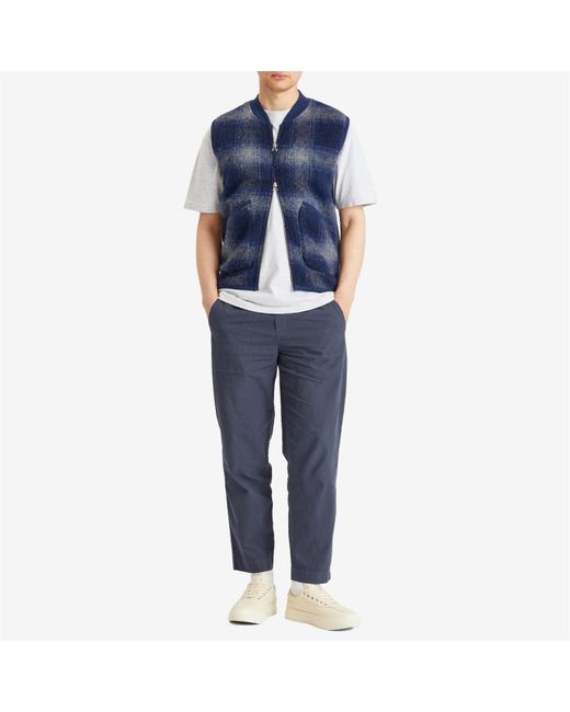 Folk Blue Drawcord Assembly Trouser for men