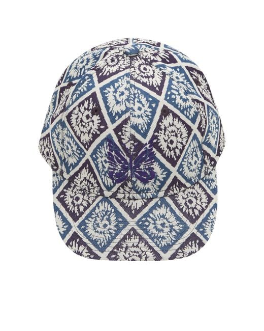 Needles Blue Jacquard Baseball Cap for men
