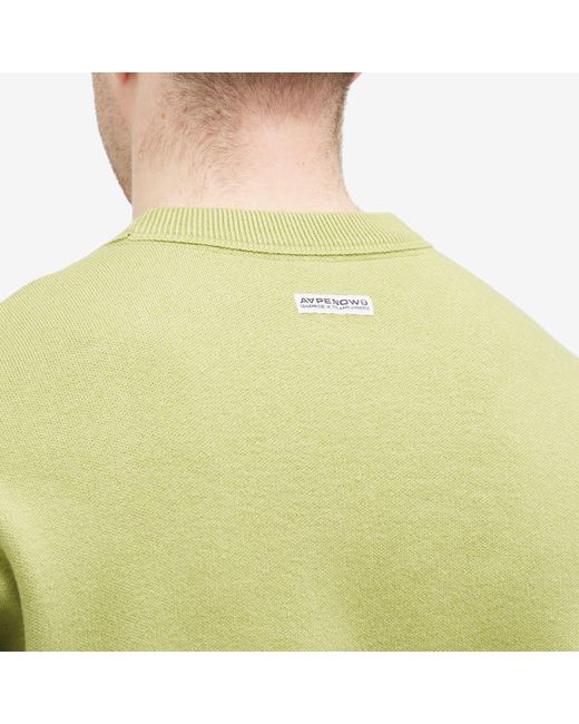 Aape By A Bathing Ape Green Aape Now Camo Badge Knit Sweater for men