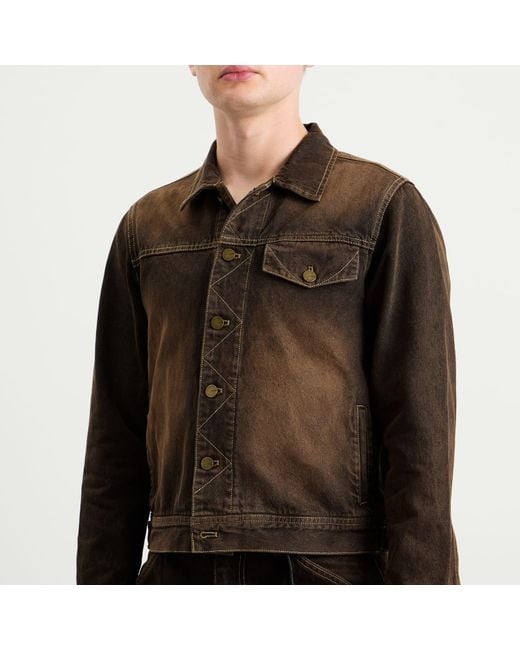 Carter Young Brown Arch Denim Jacket for men