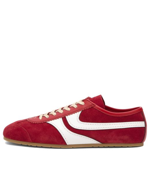 Dries Van Noten Red Leather & Suede Sneaker for men
