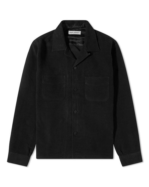 Our Legacy Heusen Moleskin Overshirt in Black for Men Lyst
