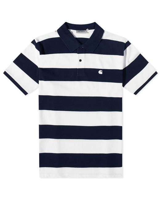 Carhartt Blue Dampier Stripe Polo Shirt for men
