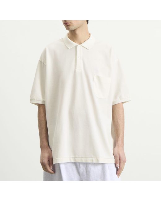 Nanamica White Snap Polo Shirt for men