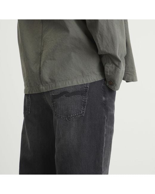 Nudie Jeans Gray Loud Larry Wide Leg Jeans for men