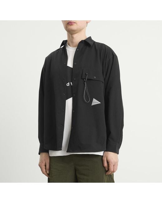 And Wander Black Dry Breathable Shirt for men