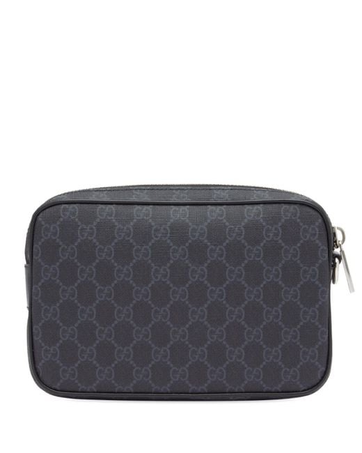 Gucci Black Gg Pouch With Strap for men