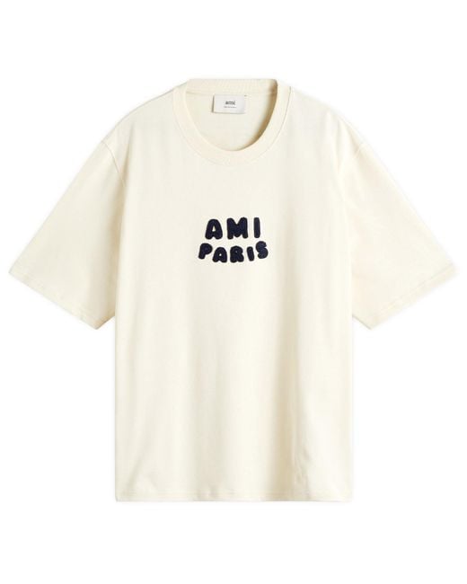 AMI White Jersey T Shirt for men