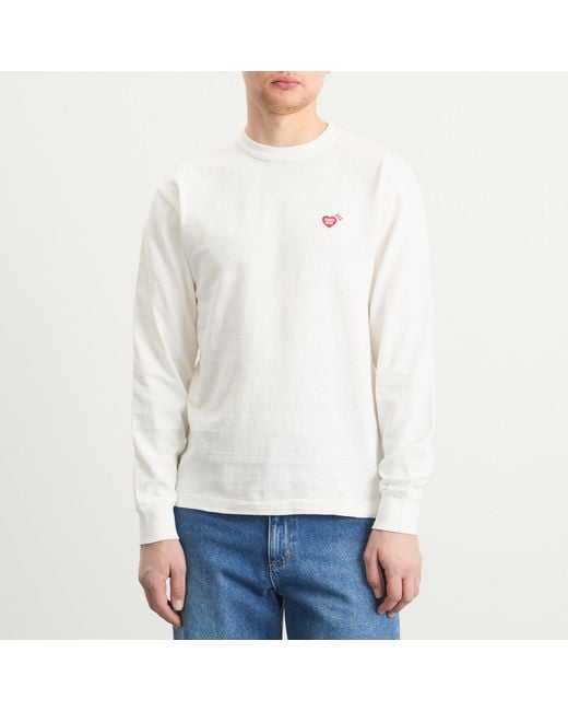 Human Made White Polar Bear Graphic Longsleeve T-Shirt for men
