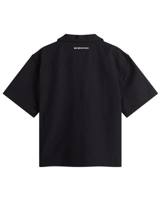 MKI Miyuki-Zoku Black Seersucker Vacation Shirt for men