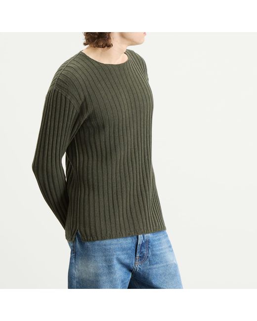 Acne Green Kartic Cotton Core Ribbed Jumper for men