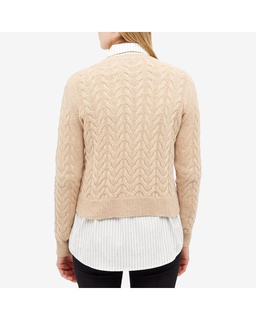 Max Mara Odessa Cable Knit Jumper in Natural | Lyst