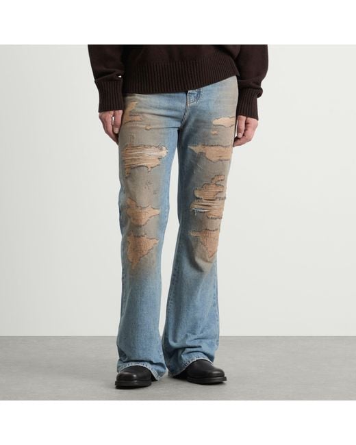 Amiri Blue Repaired Boot Cut Jeans for men