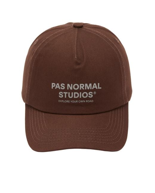 Pas Normal Studios Brown Off-Race Cotton Cap for men