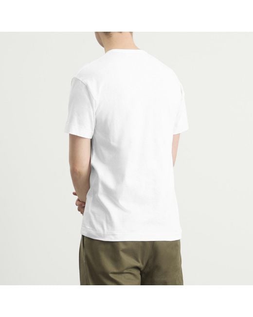 COMME DES GARÇONS PLAY White Basic Logo T-Shirt for men