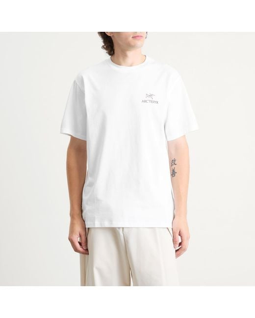 Arc'teryx White Kragg Sl Cotton Bird Word T-Shirt for men