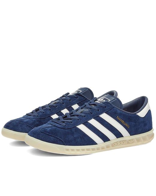 Adidas Blue Hamburg Lace-up Sneakers for men