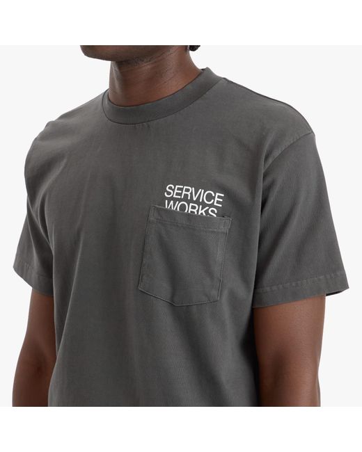 Service Works Gray Nourish Pocket Tee for men