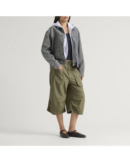 Dime Gray Pleated Denim Jacket