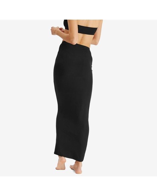 Skims Black Soft Lounge Long Skirt