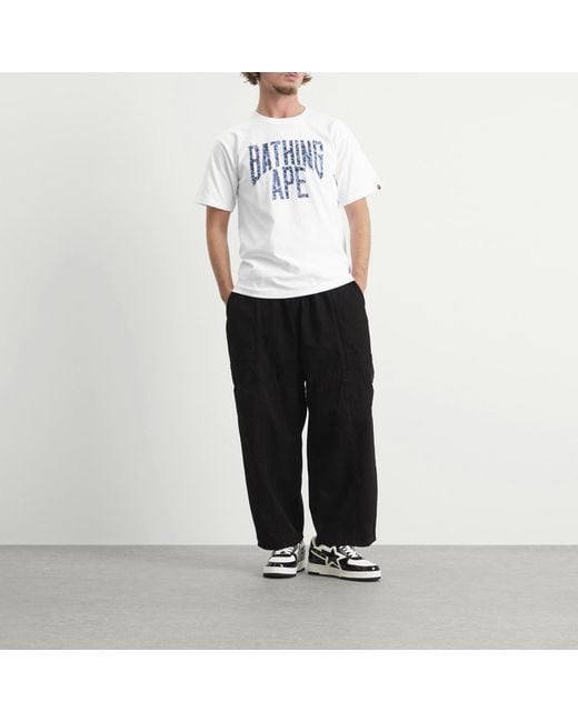 A Bathing Ape White Wild Leopard Nyc Logo T-Shirt for men
