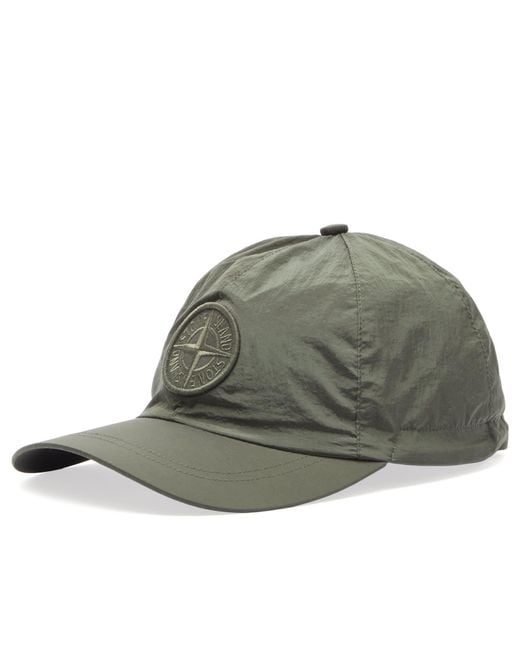 Stone Island Green Nylon Metal Cap for men