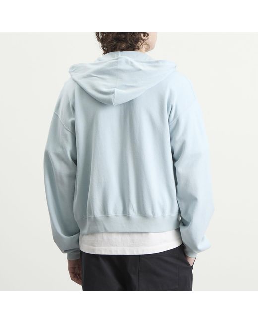 Auralee Blue High Twist Zip Hoodie for men