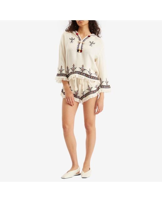 Isabel Marant Natural Kameya Embroidered Top