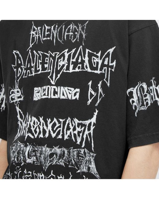 Balenciaga Black Metal Logo T-Shirt for men