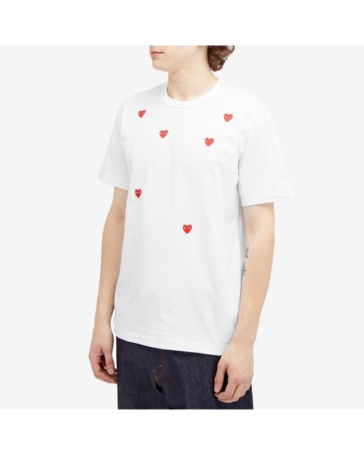COMME DES GARÇONS PLAY White Many Heart T-Shirt for men