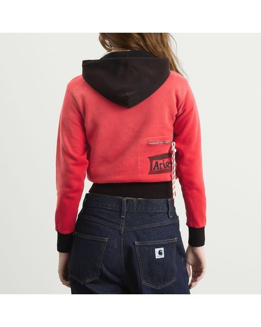 Aries Red Sunbleached Premium Temple Baby Fit Sports Hoodie