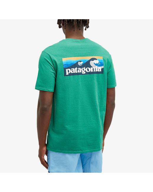 Patagonia Green Boardshort Logo Pocket Responsibili-Tee Gather for men