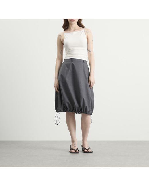 Coperni Gray Technical Tailored Balloon Midi Skirt
