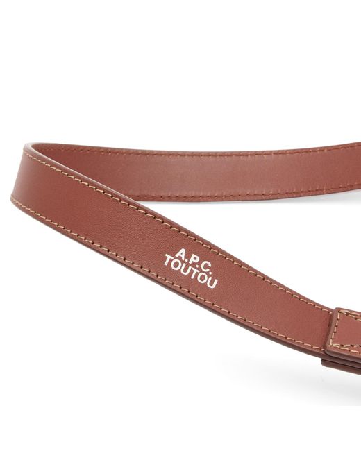A.P.C. Red Leather Dog Lead for men