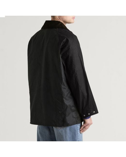 Barbour Black Patchwork Os Bedale Wax Jacket for men