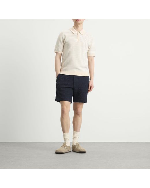 Wax London Natural Naples Mini Geo Knit Polo for men