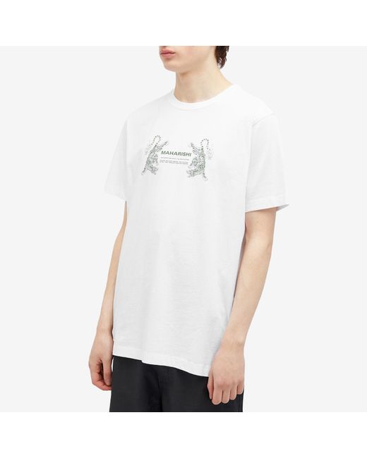 Maharishi White Double Tigers Miltype T-Shirt for men