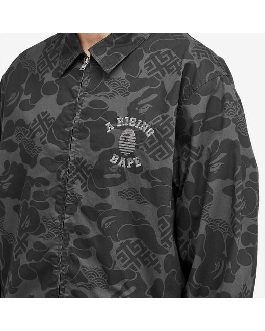 A Bathing Ape Gray Asia Camo Zip Jacket for men