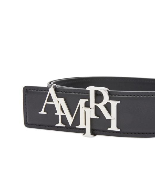 Amiri Black 4Cm Staggered Logo Belt for men