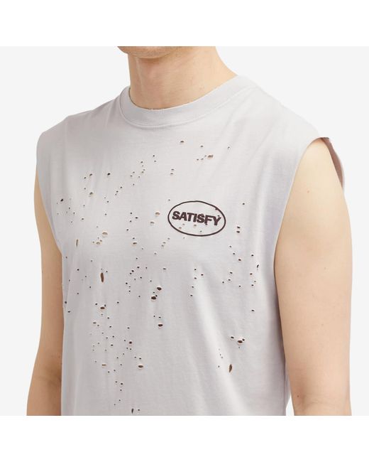 Satisfy White Mothtech Muscle T-Shirt for men