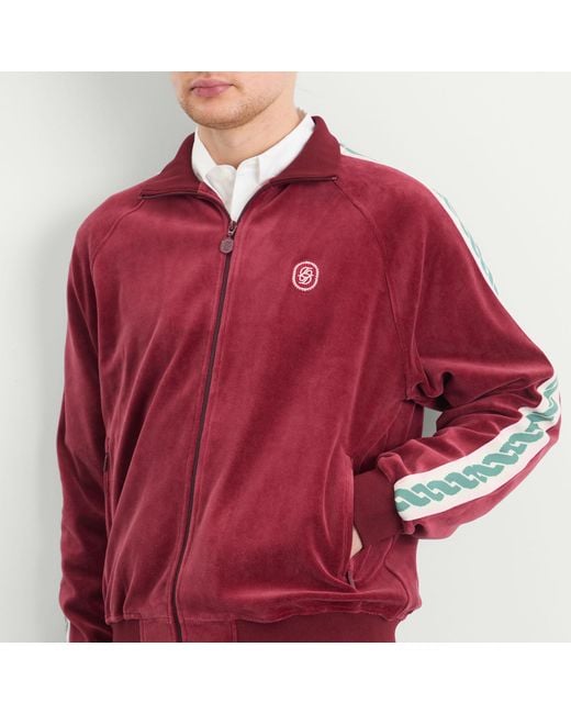 Drole de Monsieur Red Drole De Monsieur Velvet Zip Jacket for men